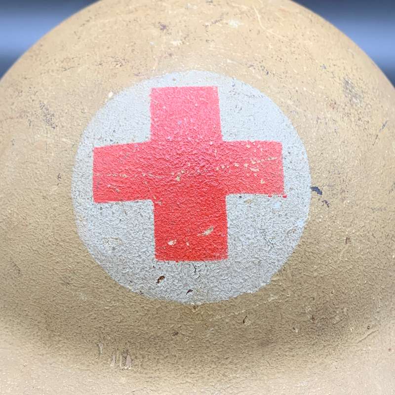 WW2  S. African Issue 'Red Cross' Steel Polo Helmet (East & North Africa)