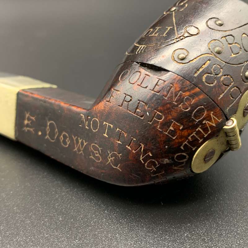 Rare 'BOER WAR' Pipe with Engravings (E. DOWSE  D.L.I)