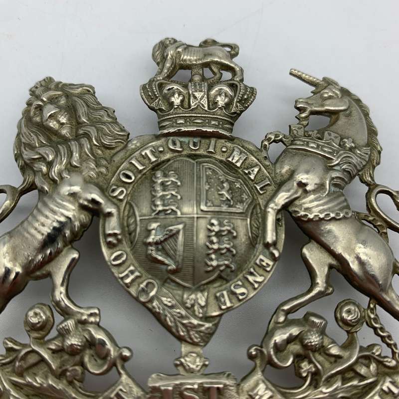 Scottish  Victorian '1ST Fifeshire Artillery Volunteers' Helmet Plate