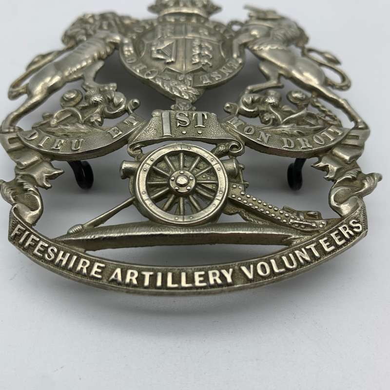 Scottish  Victorian '1ST Fifeshire Artillery Volunteers' Helmet Plate