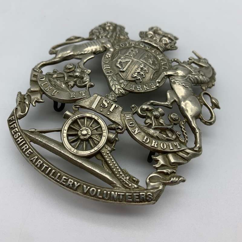 Scottish  Victorian '1ST Fifeshire Artillery Volunteers' Helmet Plate