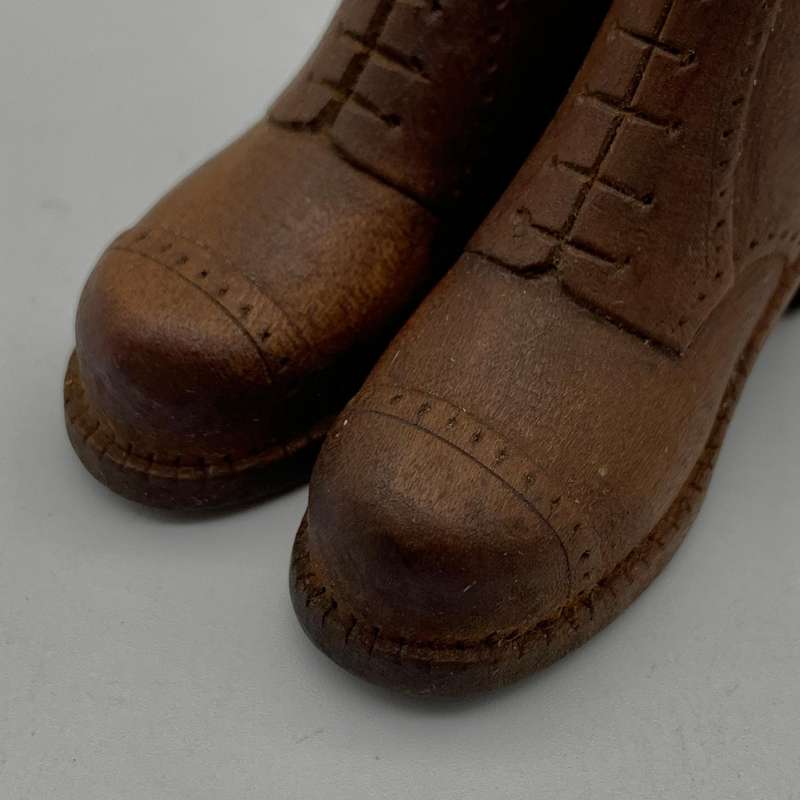 Trench Art/POW - Small Pair of Hand Carved Wooden Shoes