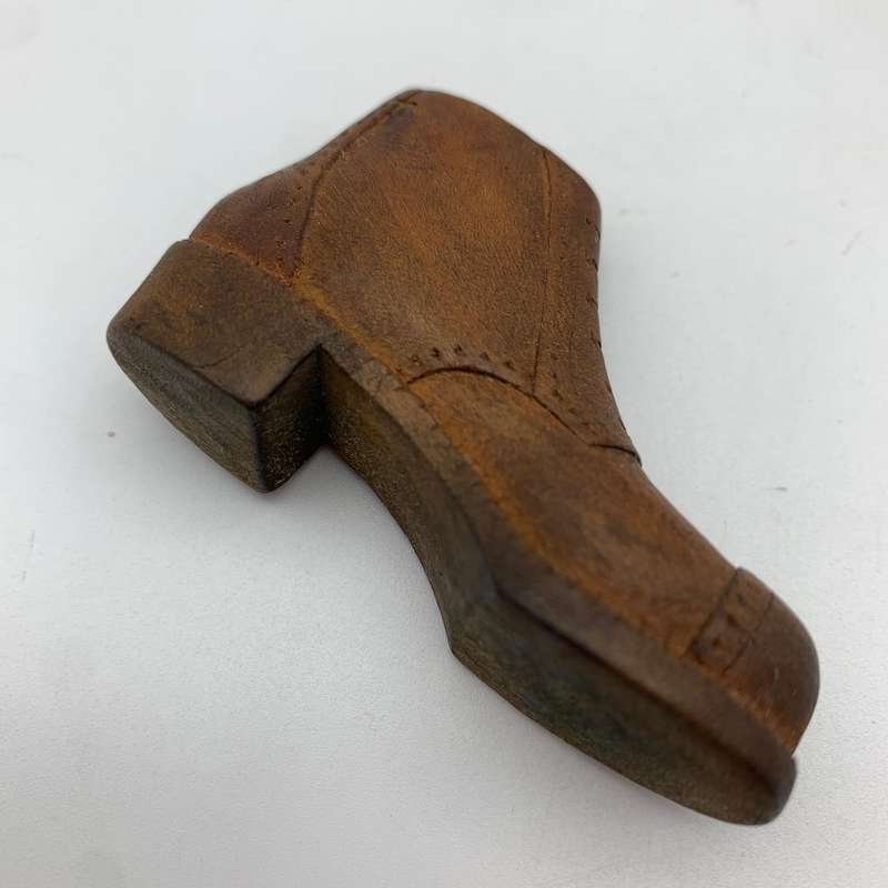 Trench Art/POW - Small Pair of Hand Carved Wooden Shoes