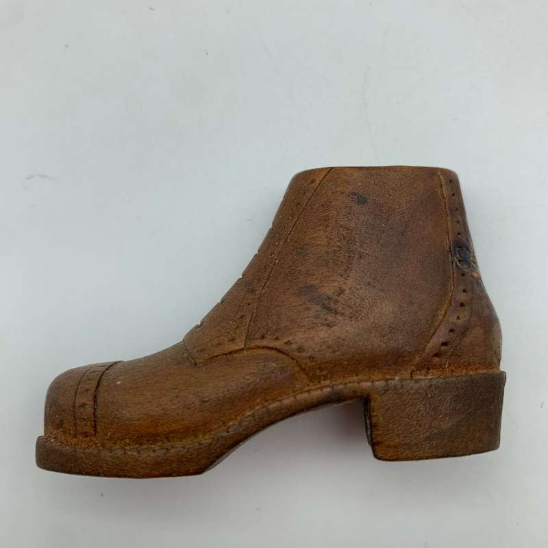 Trench Art/POW - Small Pair of Hand Carved Wooden Shoes