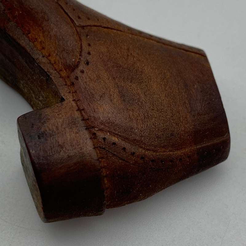 Trench Art/POW - Small Pair of Hand Carved Wooden Shoes