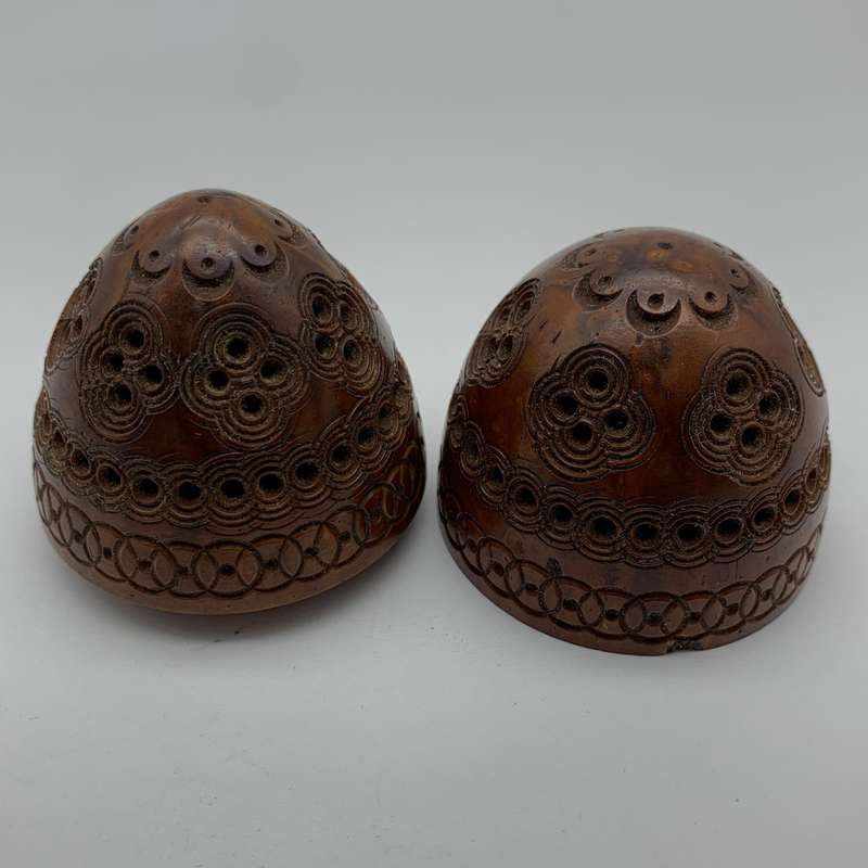 Antique Hand Carved P.O.W 'Coquilla Nut' Pomander/Snuff Box (With Provenance)