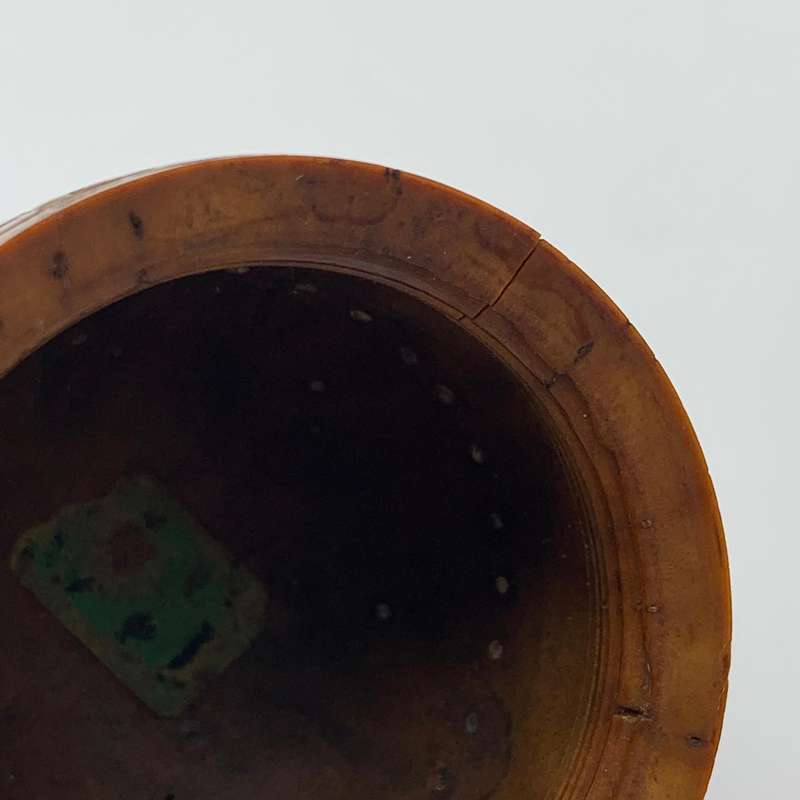 Antique Hand Carved P.O.W 'Coquilla Nut' Pomander/Snuff Box (With Provenance)