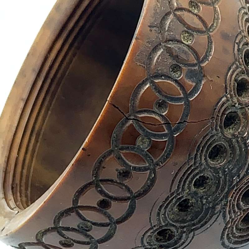 Antique Hand Carved P.O.W 'Coquilla Nut' Pomander/Snuff Box (With Provenance)