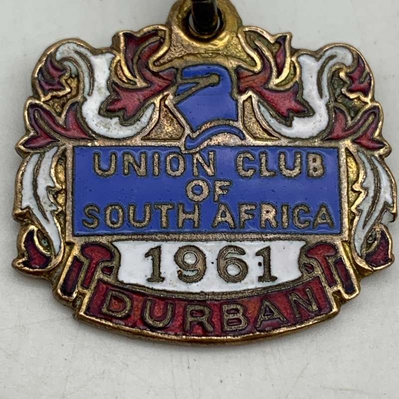 Vintage Enamel 'Union Club of S.A. - Durban' Badge (Numbered)