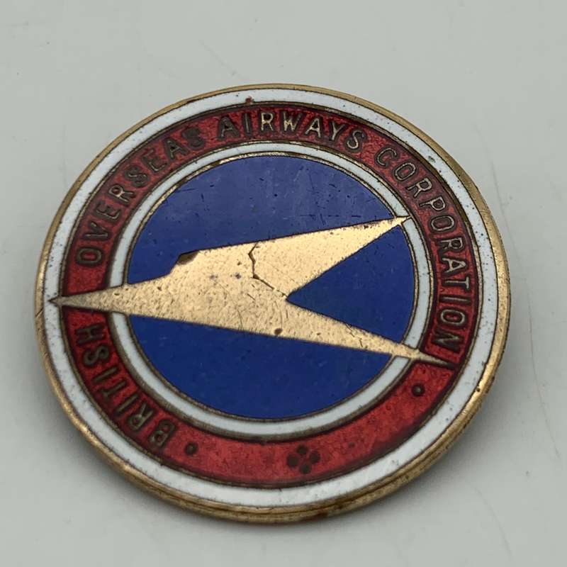1940's 'British Overseas Airways Corp' Enamel Badge (Numbered)
