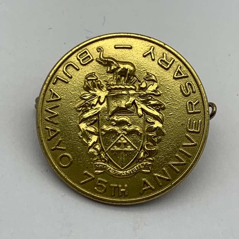 Rhodesia  Early Brass 'Bulawayo 75th Anniversary' Badge (1968)