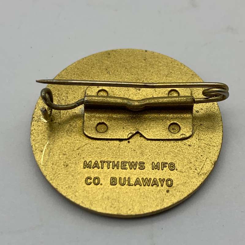 Rhodesia  Early Brass 'Bulawayo 75th Anniversary' Badge (1968)