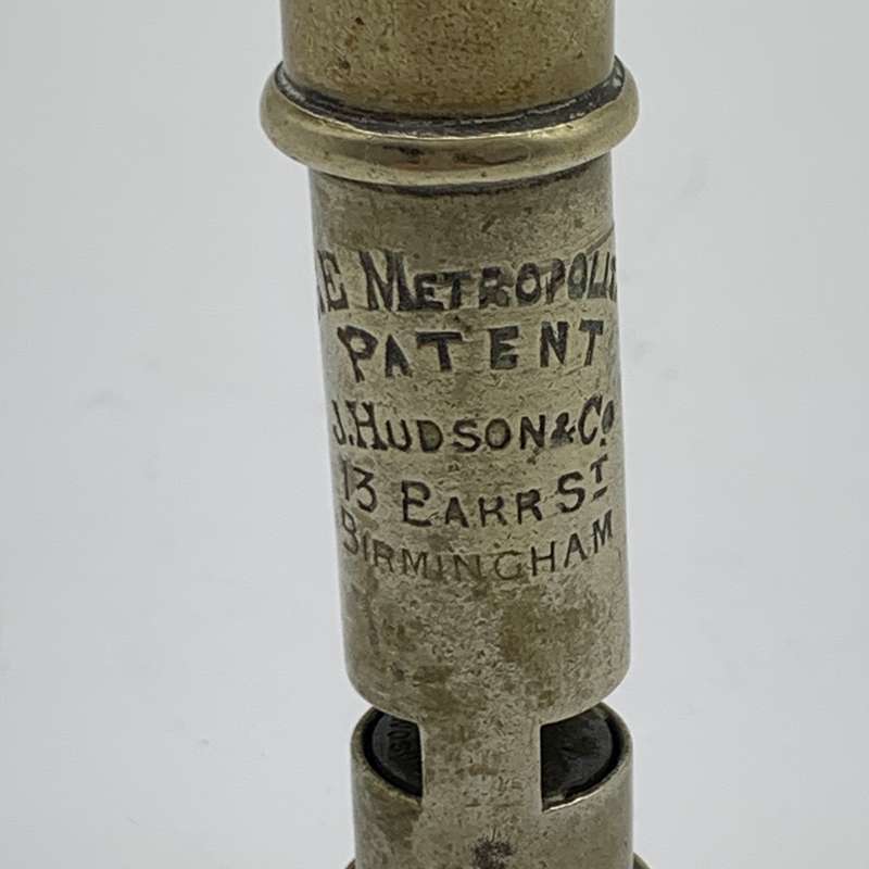 Rare Antique 'Double Ended' Combination Whistle (J. Hudson  13 Barr St.)