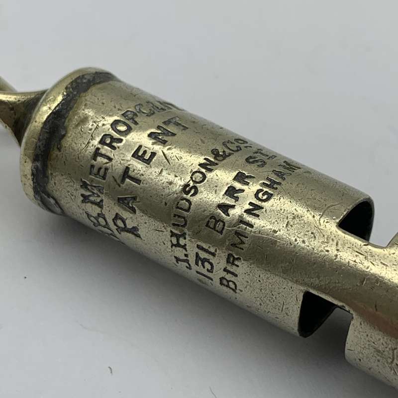 Scarce Victorian 'The Metropolitan' Whistle (J. Hudson  131 Barr St.)
