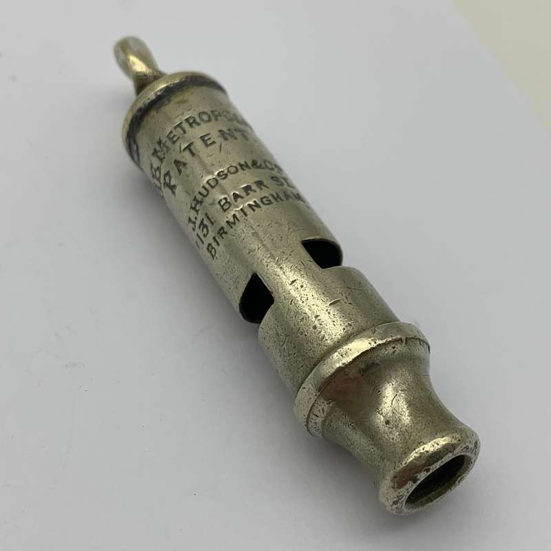 Scarce Victorian 'The Metropolitan' Whistle (J. Hudson  131 Barr St.)