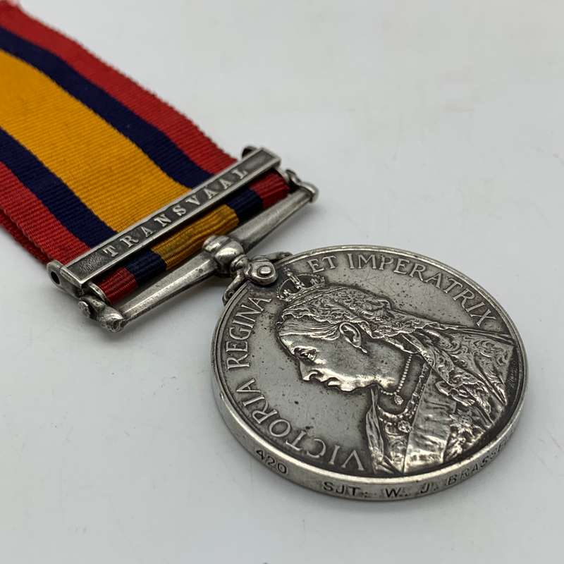 Boer War  Q.S.A. Medal 'SJT. W.J. BRASSELL' (Johannesburg M.R.)