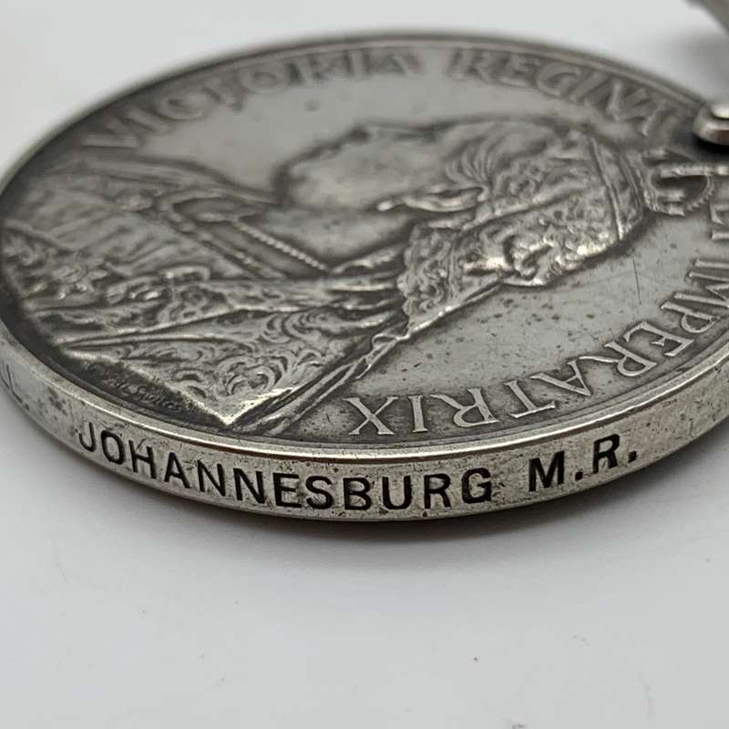 Boer War  Q.S.A. Medal 'SJT. W.J. BRASSELL' (Johannesburg M.R.)