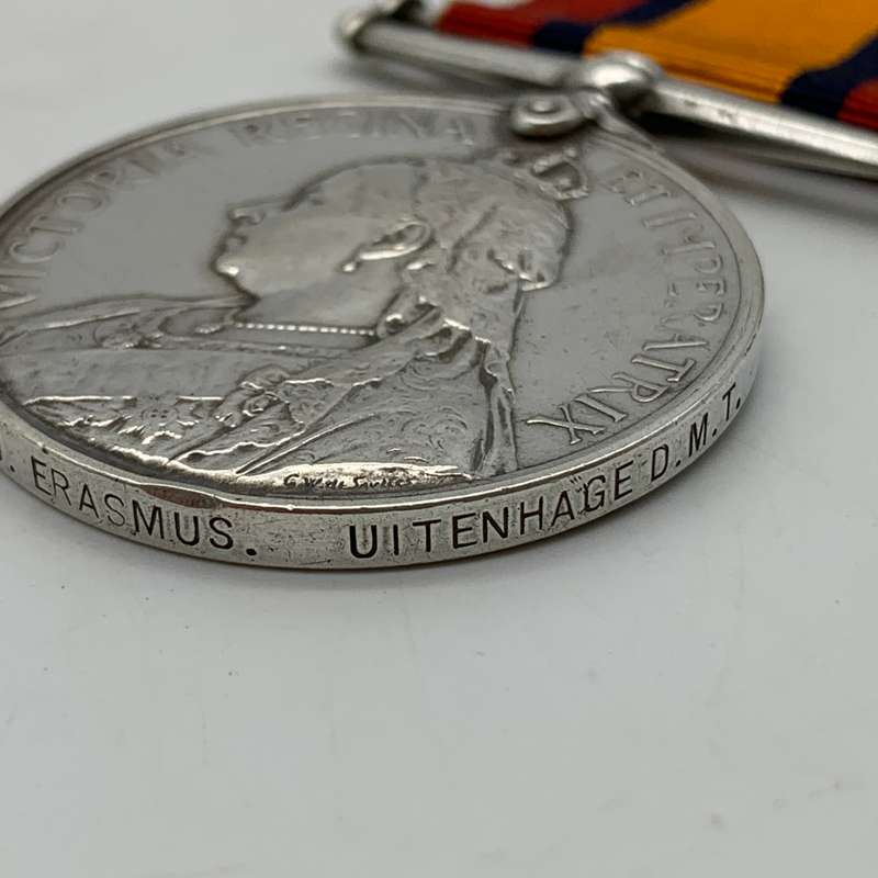 Boer War  Q.S.A. Medal 'TPR. S.J. ERASMUS' (Uitenhage D.M.T.)