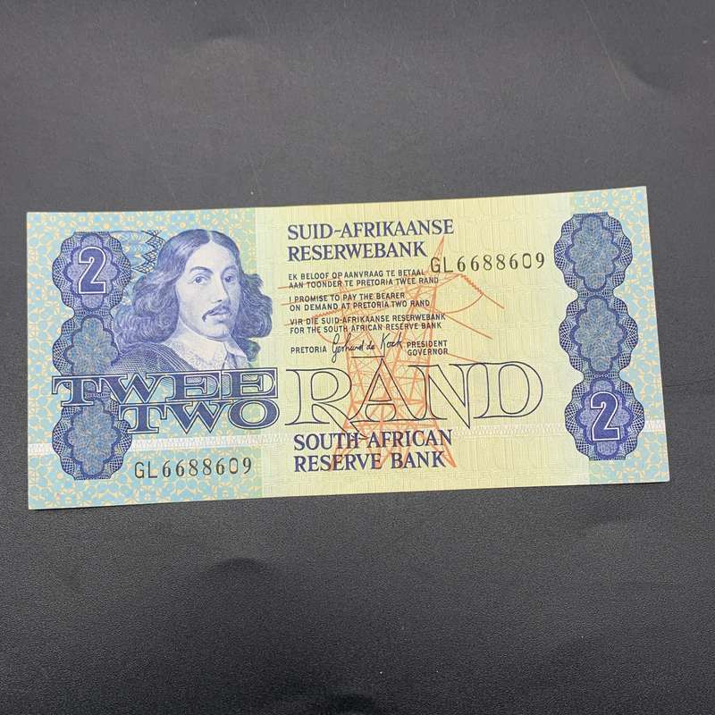 SA  'G.P.C. De Kock' 1983/89  Two Rand 'GL' Note (UNC)