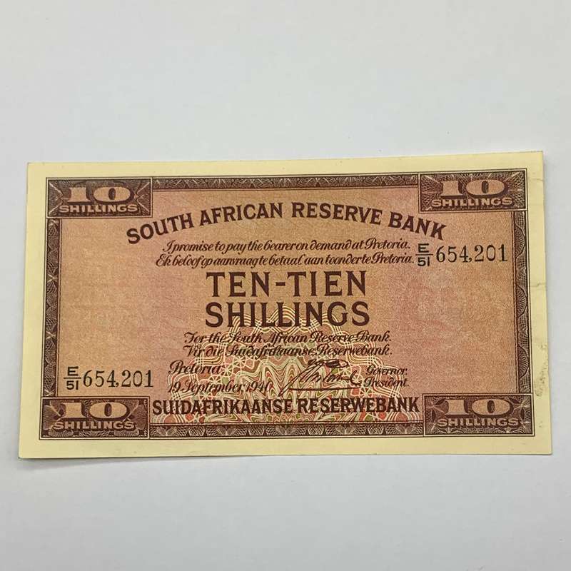 SA  'J. Postmus' 1940 - Ten Shillings E51 Bank Note (A/UNC - EF)