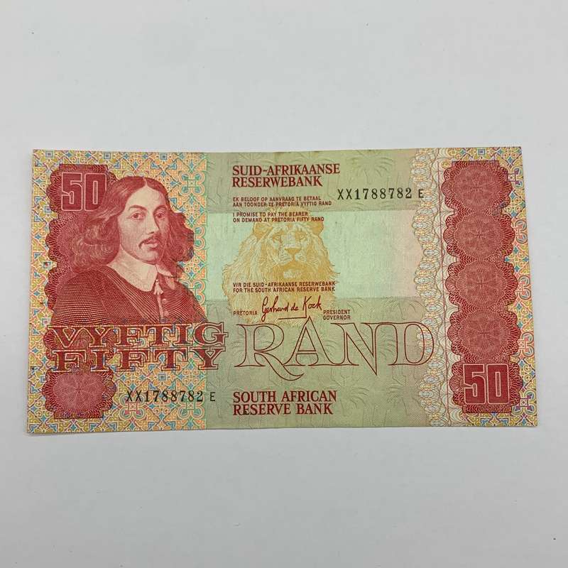 SA  'G.P.C. De Kock' 1984  Fifty Rand 'XX' Replacement Note (VF)