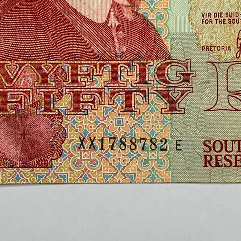 SA  'G.P.C. De Kock' 1984  Fifty Rand 'XX' Replacement Note (VF)
