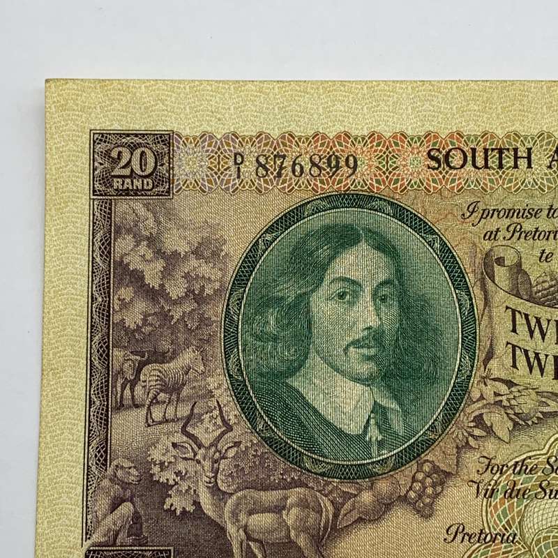 SA  'M.H. De Kock' 1961  Twenty Rand 'D1' Note (VF+)