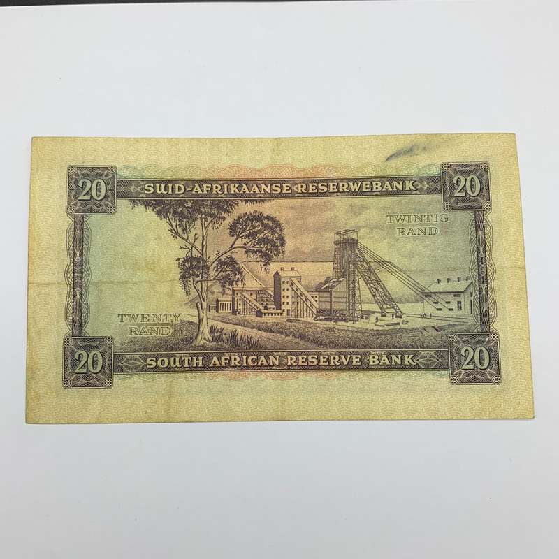 SA  'M.H. De Kock' 1961  Twenty Rand 'D1' Note (VF+)