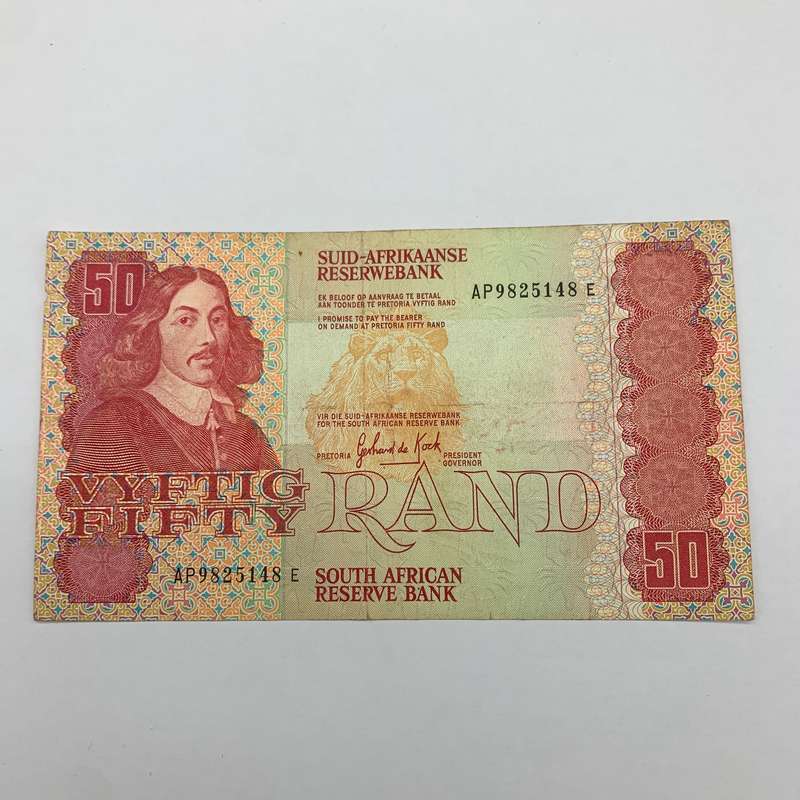 SA  'G.P.C. De Kock' 1984  Fifty Rand 'AP' Note (F+)
