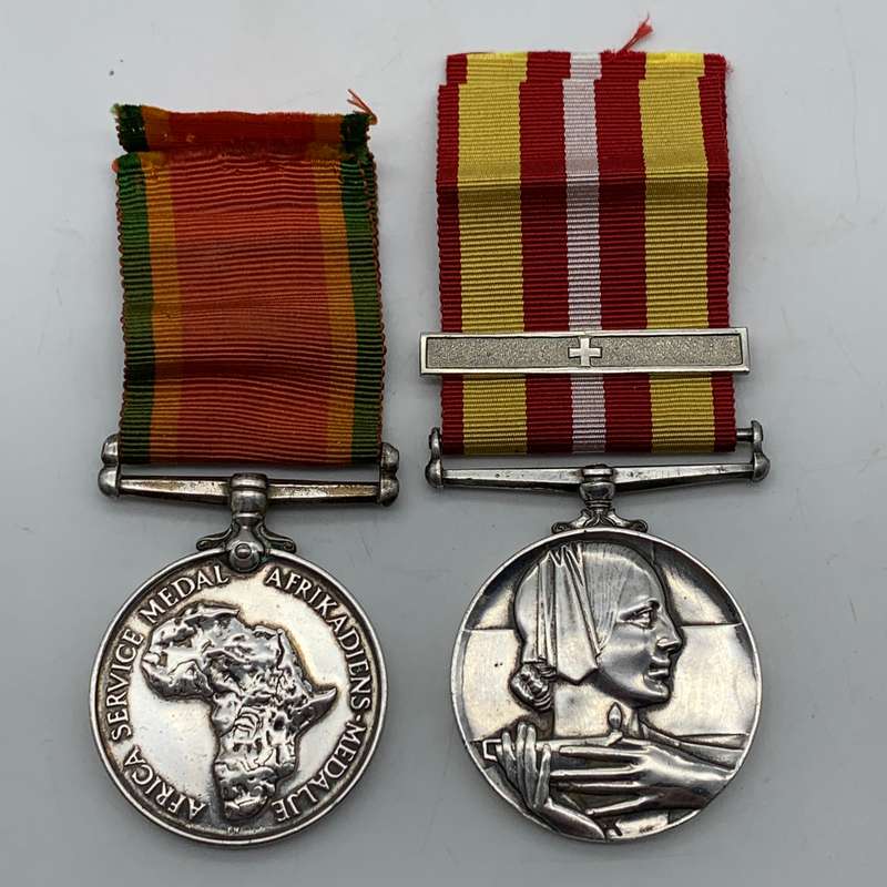S. Africa- WW2 & Red Cross Medal Pair to 'W.H. Watson' (Incl. Badges)