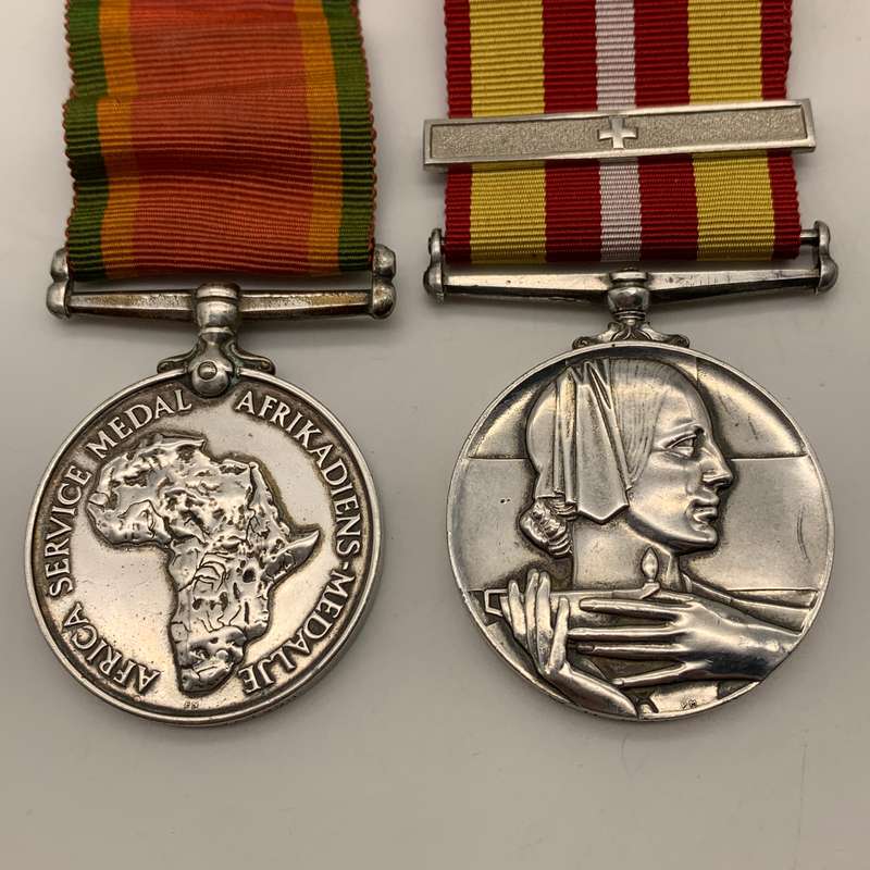 S. Africa- WW2 & Red Cross Medal Pair to 'W.H. Watson' (Incl. Badges)