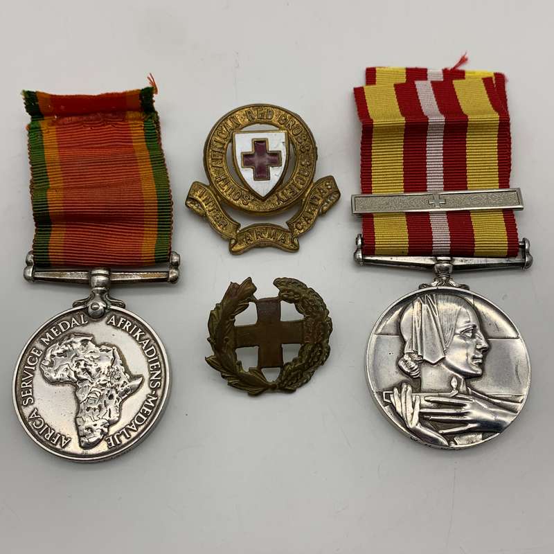 S. Africa- WW2 & Red Cross Medal Pair to 'W.H. Watson' (Incl. Badges)