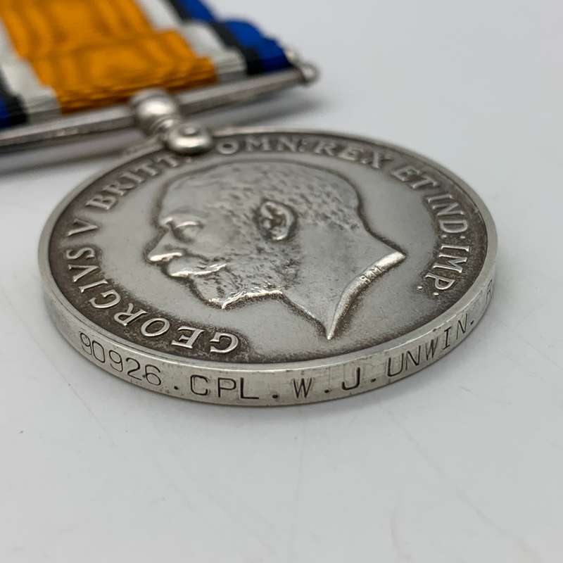 WW1 Medal to 'CPL. W.J. Unwin' (R.A.F.)