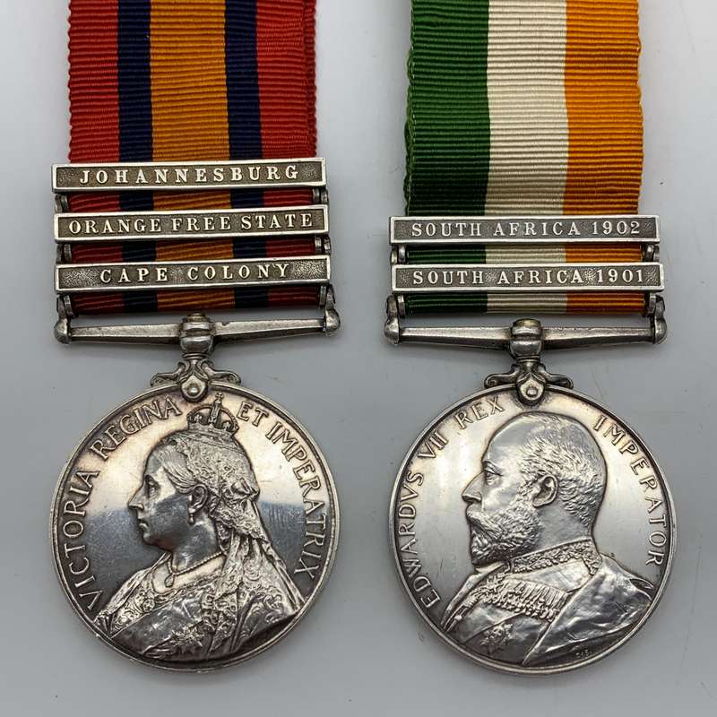 Boer War - QSA & KSA Medals to 'PTE. M. Rauff' (P.A.V.G.)