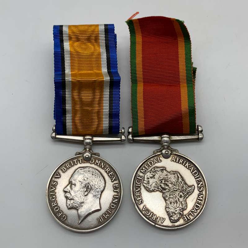 WW1/2  S.A. Pair to 'PTE. J.S. Johns' (1ST S.A. I. BDE.)