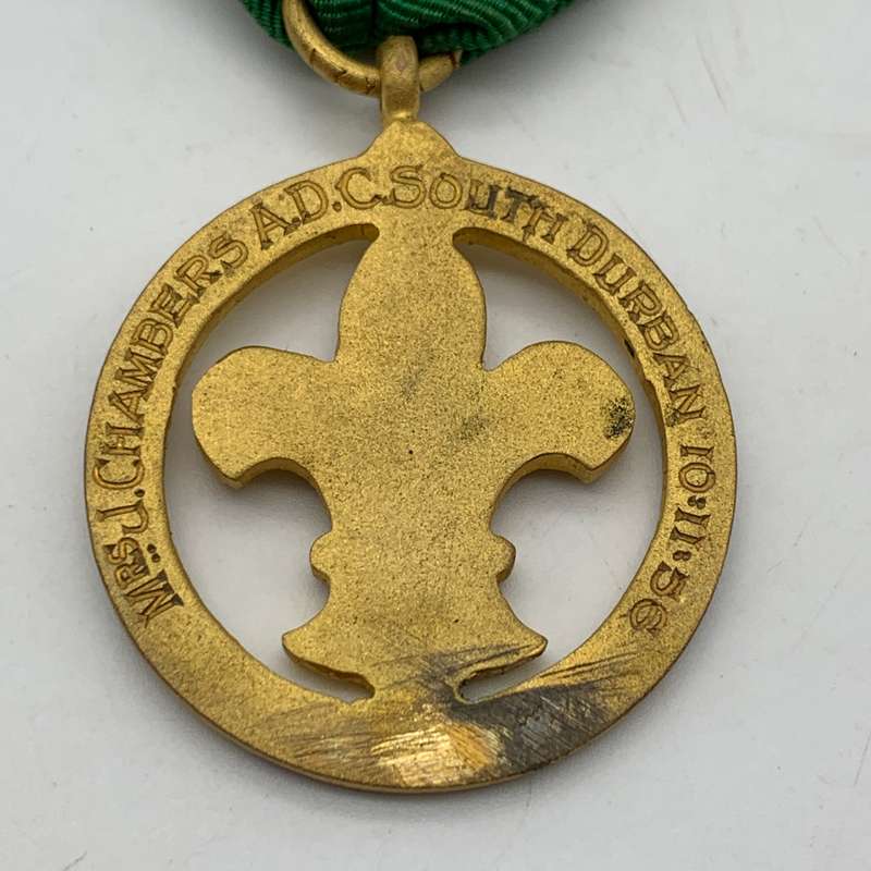 S. Africa  1950's 'Boy Scouts Medal of Merit' (Mrs J. Chambers 10-11-56)