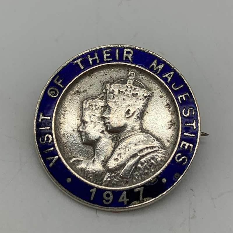 Vintage '1947 S.A. Royal Visit' Enamel Brooch Badge