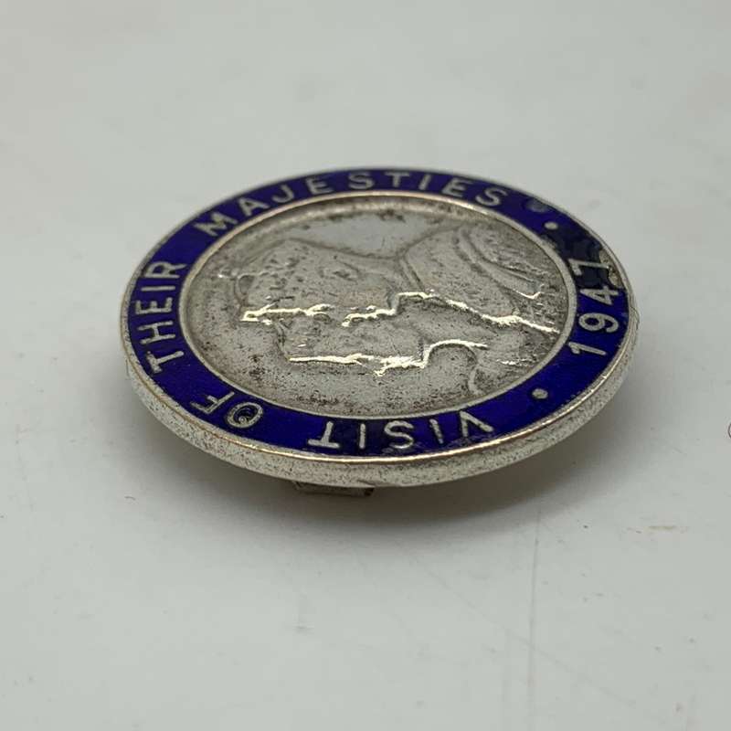 Vintage '1947 S.A. Royal Visit' Enamel Brooch Badge