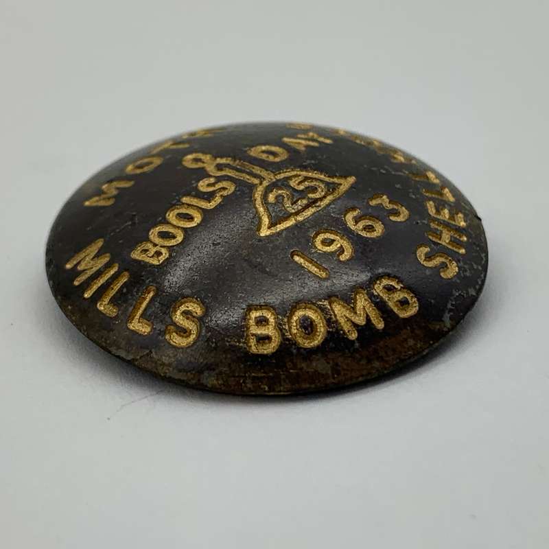 S.A.  Early 'MOTH 1963 Mills Bomb Shellhole' Badge (Tin Hats)
