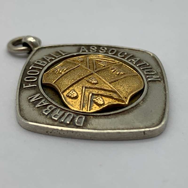 1920's Silver & Gold 'Durban Football Ass.' Fob Pendant (Stamford Hill  G. Mack)