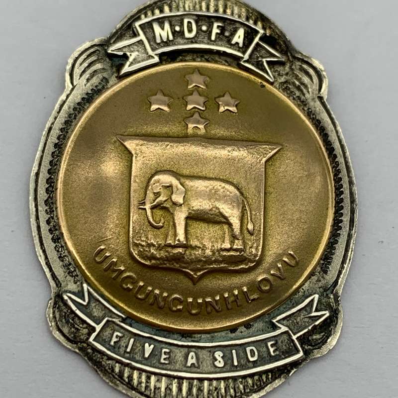 1930's Silver & Gold 'M.D.F.A.  Five A Side' Soccer Fob Pendant (Kokstad Celtic  A. Gibson)
