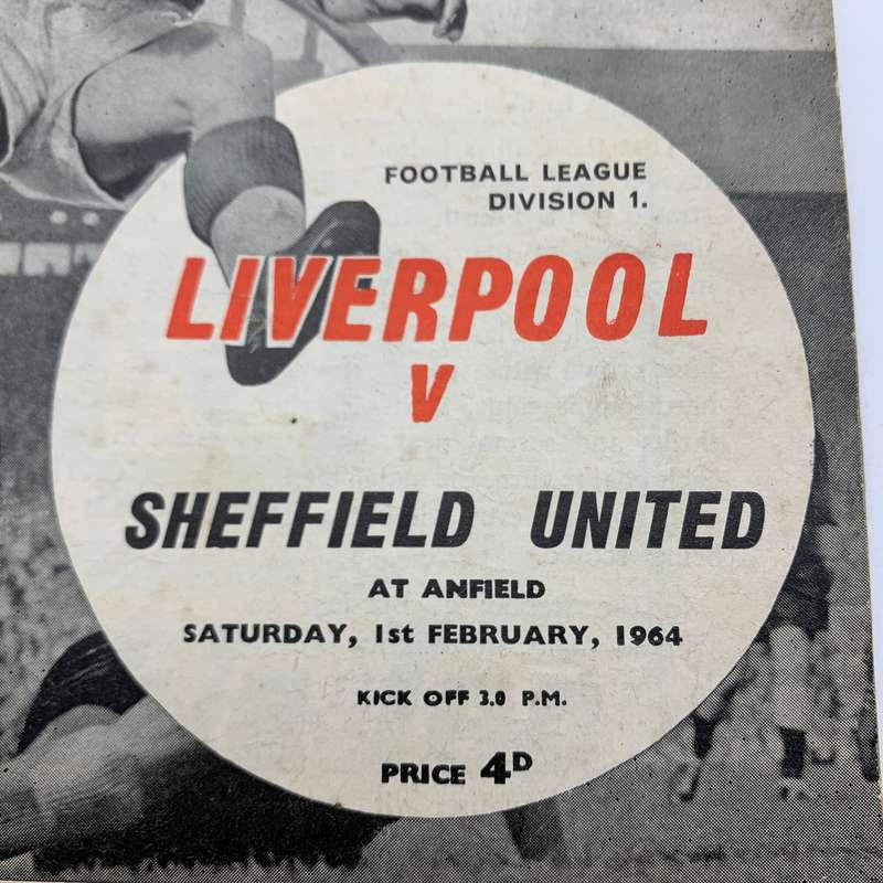 Soccer  '1964 Liverpool vs Sheffield United' Official Programme