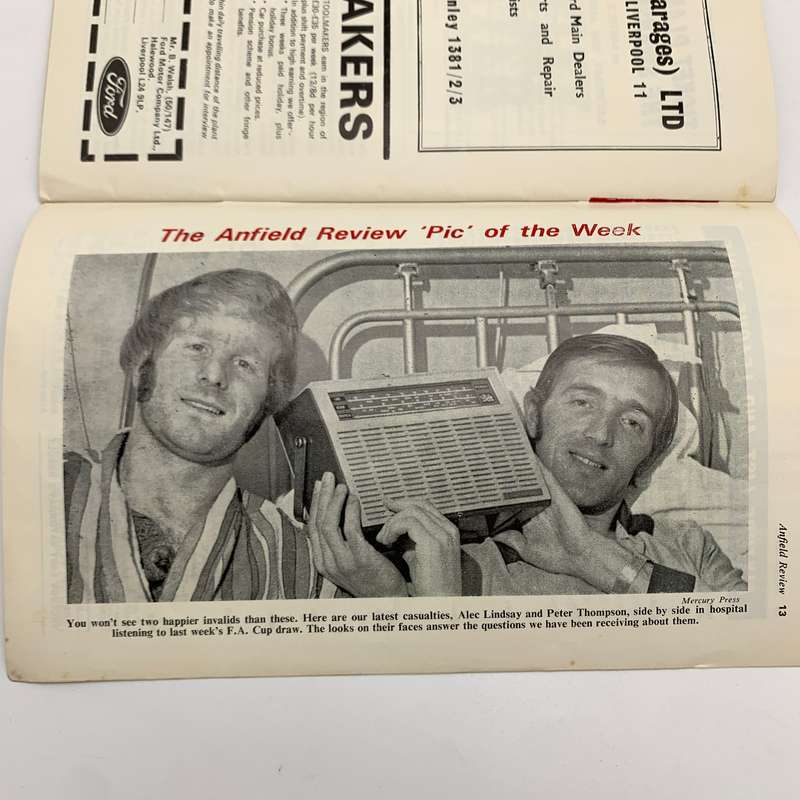 Soccer  '1971 Liverpool vs Manchester City' Official Programme