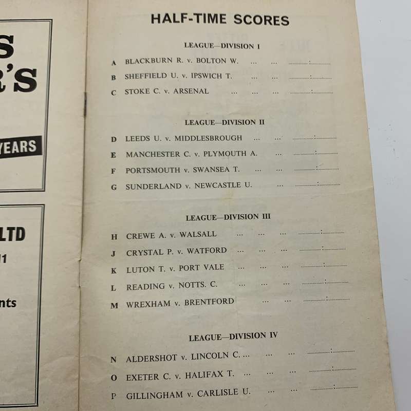 Soccer  '1963 Liverpool vs Sheffield Wednesday' Official Programme