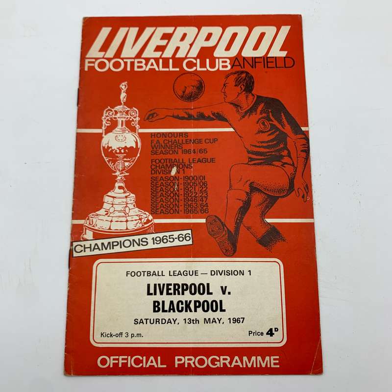 Soccer  1967 'Liverpool vs Blackpool' Official Programme