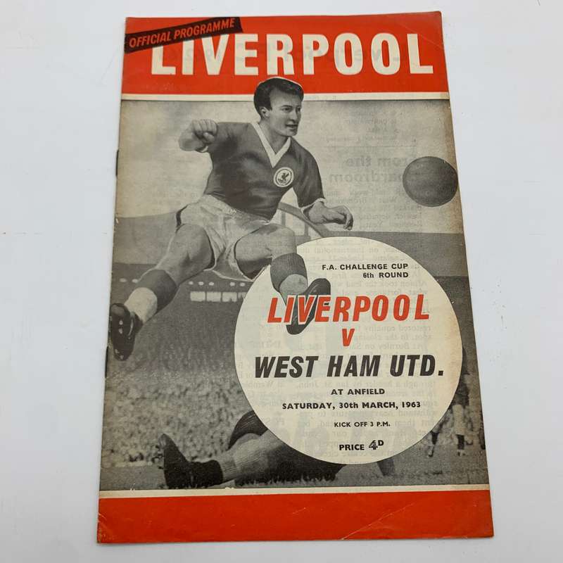 Soccer  '1963 Liverpool vs West Ham Utd' Official Programme
