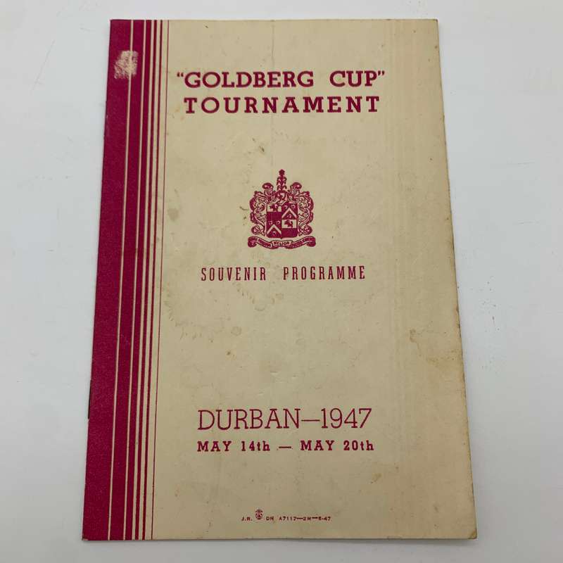 Soccer  1947 Durban 'Goldberg Cup' Official Programme