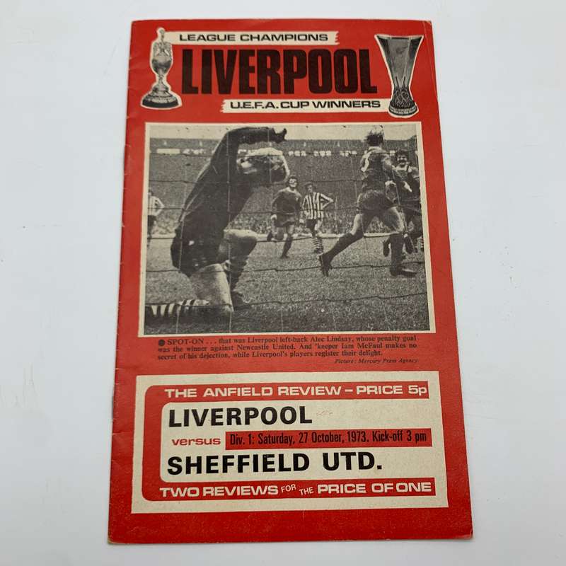 Soccer  '1973 Liverpool vs Sheffield United' Official Programme
