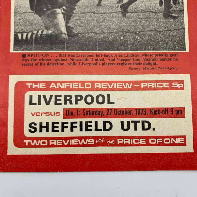 Soccer  '1973 Liverpool vs Sheffield United' Official Programme
