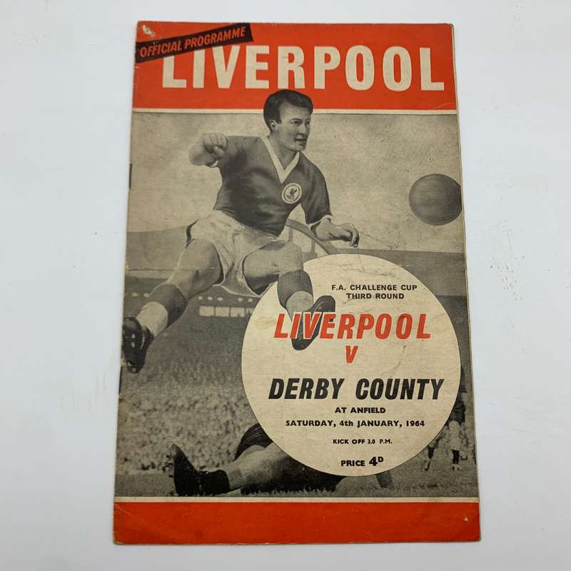 Soccer  '1964 Liverpool vs Derby County' Official Programme